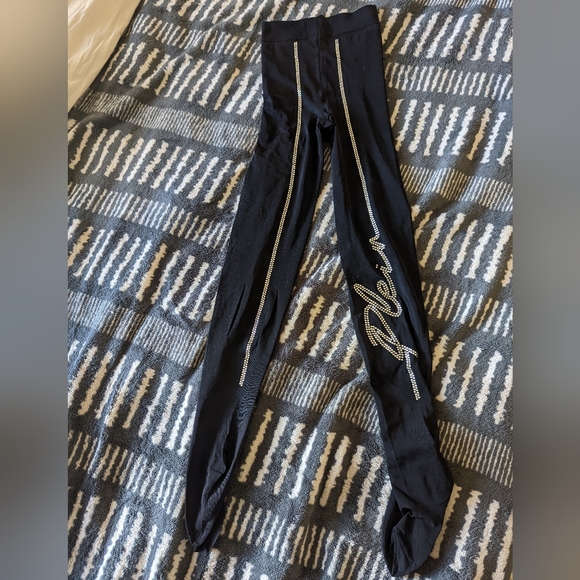 Plein Signature Stripe Rhinestone tights - Picture 3 of 4